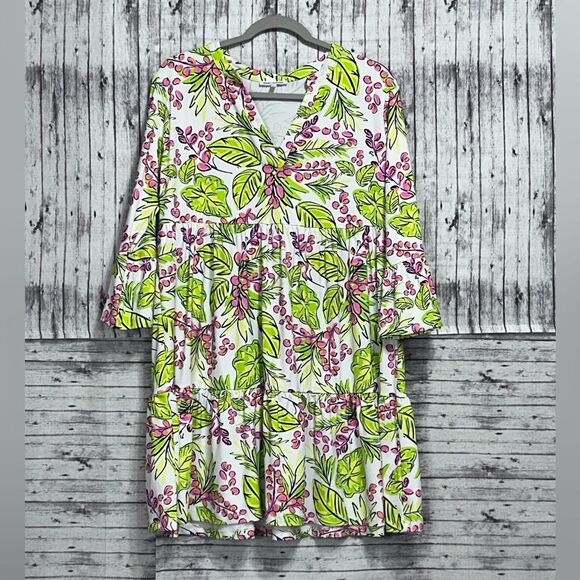 Mary Square Laguna Dress Vine Time Lime - Picture 1 of 8